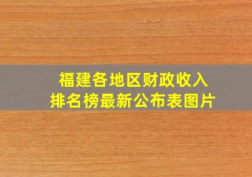 福建各地区财政收入排名榜最新公布表图片