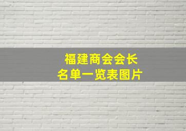 福建商会会长名单一览表图片