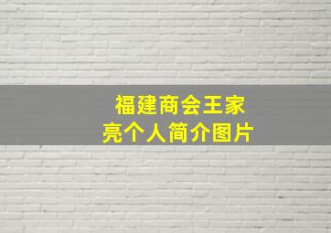 福建商会王家亮个人简介图片