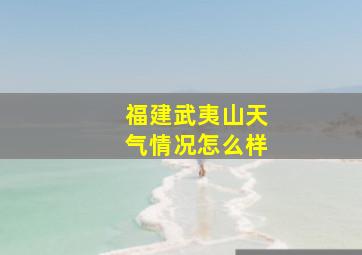 福建武夷山天气情况怎么样