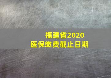 福建省2020医保缴费截止日期