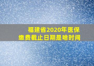 福建省2020年医保缴费截止日期是啥时间