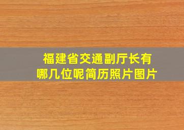 福建省交通副厅长有哪几位呢简历照片图片