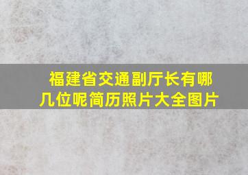 福建省交通副厅长有哪几位呢简历照片大全图片