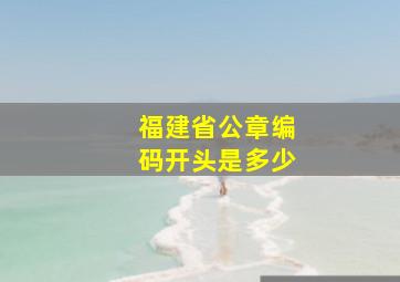 福建省公章编码开头是多少