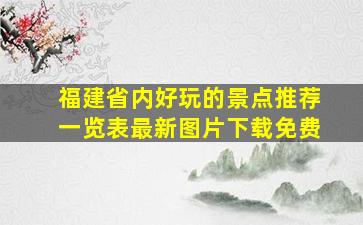 福建省内好玩的景点推荐一览表最新图片下载免费