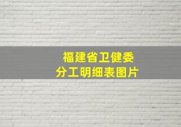 福建省卫健委分工明细表图片