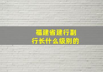 福建省建行副行长什么级别的