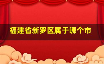 福建省新罗区属于哪个市