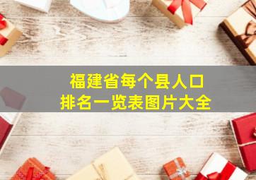 福建省每个县人口排名一览表图片大全