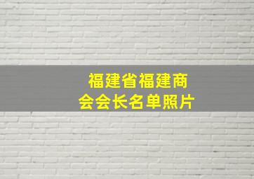 福建省福建商会会长名单照片