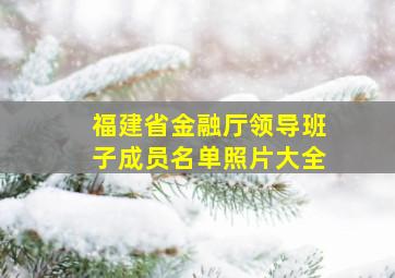 福建省金融厅领导班子成员名单照片大全