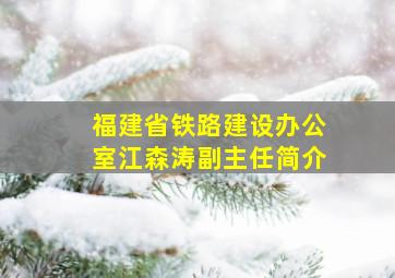 福建省铁路建设办公室江森涛副主任简介