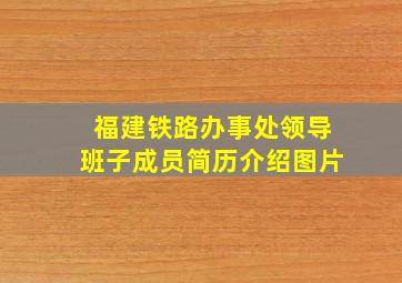 福建铁路办事处领导班子成员简历介绍图片