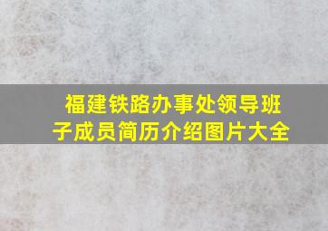 福建铁路办事处领导班子成员简历介绍图片大全