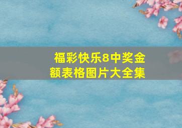 福彩快乐8中奖金额表格图片大全集