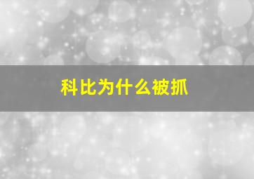 科比为什么被抓