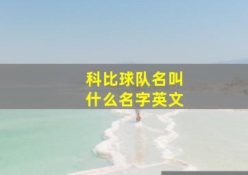 科比球队名叫什么名字英文