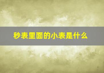 秒表里面的小表是什么