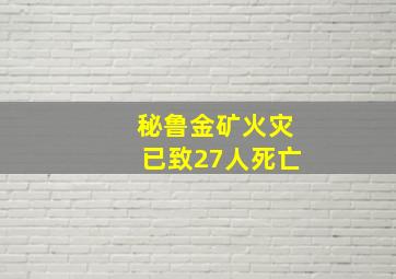 秘鲁金矿火灾已致27人死亡