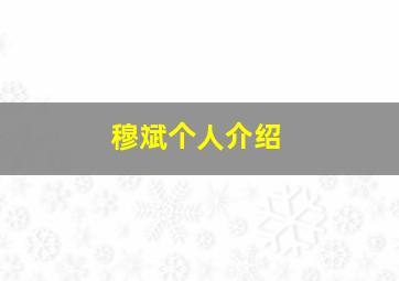 穆斌个人介绍