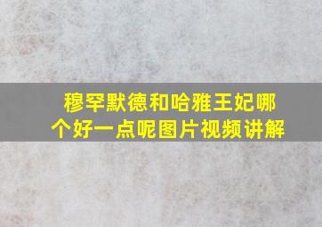 穆罕默德和哈雅王妃哪个好一点呢图片视频讲解