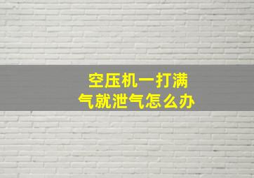 空压机一打满气就泄气怎么办