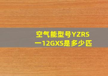 空气能型号YZRS一12GXS是多少匹