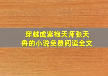 穿越成紫袍天师张天鲁的小说免费阅读全文