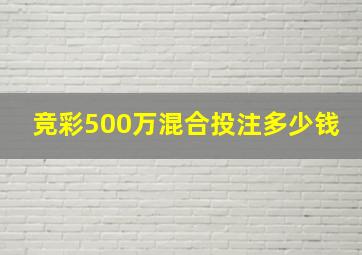 竞彩500万混合投注多少钱