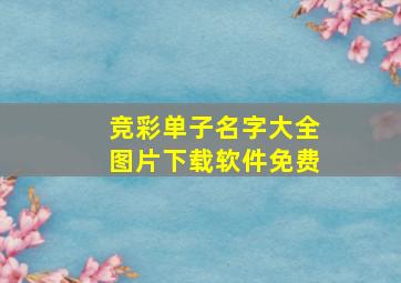 竞彩单子名字大全图片下载软件免费