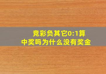 竞彩负其它0:1算中奖吗为什么没有奖金