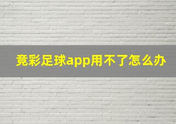 竞彩足球app用不了怎么办