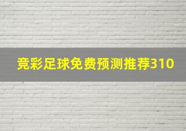 竞彩足球免费预测推荐310