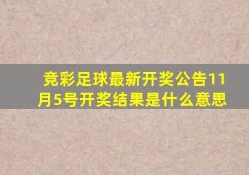 竞彩足球最新开奖公告11月5号开奖结果是什么意思