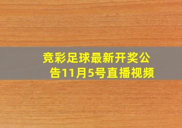 竞彩足球最新开奖公告11月5号直播视频