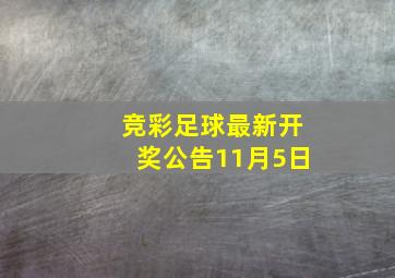 竞彩足球最新开奖公告11月5日