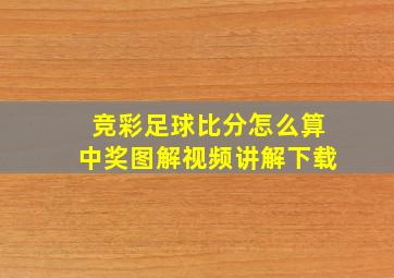 竞彩足球比分怎么算中奖图解视频讲解下载