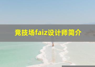 竞技场faiz设计师简介