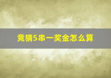 竞猜5串一奖金怎么算