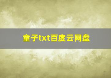 童子txt百度云网盘