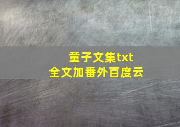 童子文集txt全文加番外百度云