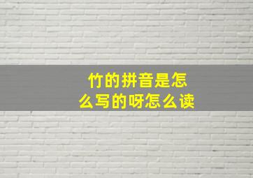 竹的拼音是怎么写的呀怎么读