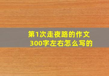 第1次走夜路的作文300字左右怎么写的