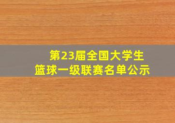 第23届全国大学生篮球一级联赛名单公示