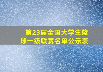 第23届全国大学生篮球一级联赛名单公示表