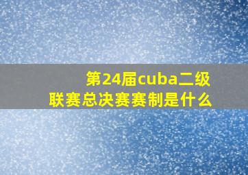 第24届cuba二级联赛总决赛赛制是什么