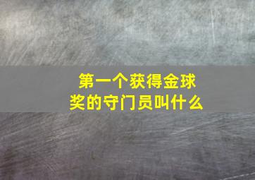 第一个获得金球奖的守门员叫什么