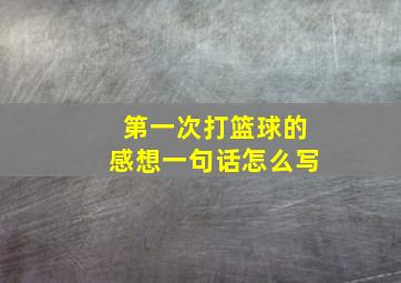 第一次打篮球的感想一句话怎么写