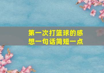 第一次打篮球的感想一句话简短一点